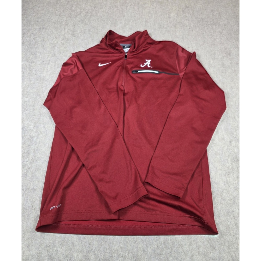 Nike 1/4 Zip Pullover Fleece Dry Fit Sweatshirt Mens Large NCAA Alabama Football - Picture 2 of 9
